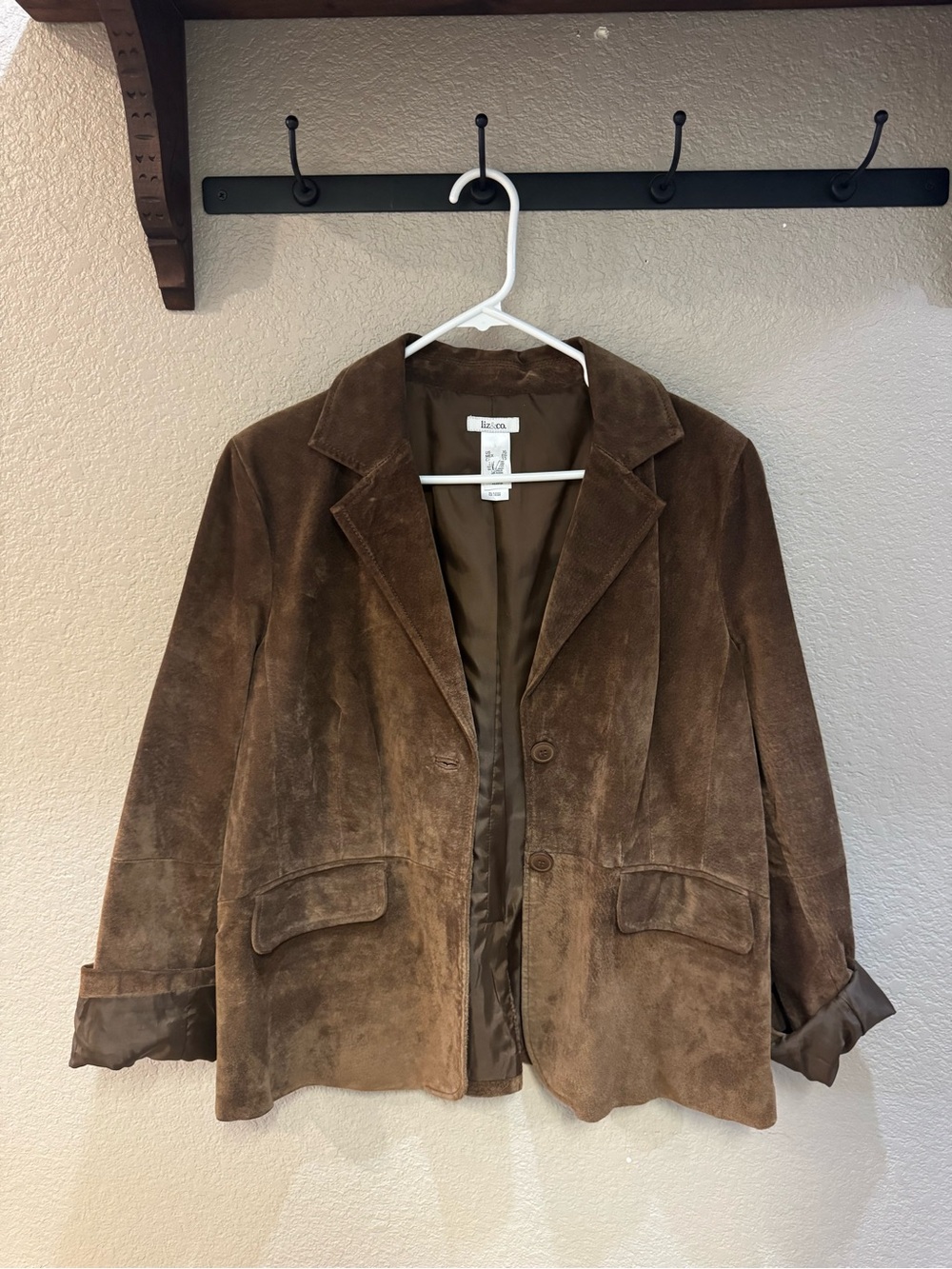 Women's Brown Suede Blazer Jacket - Classic Tailored Style